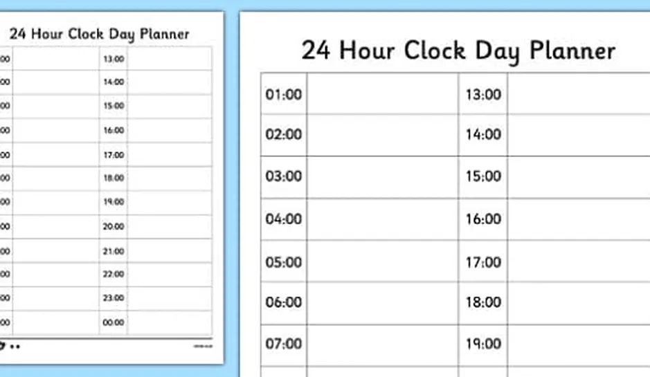 clock time schedule planning