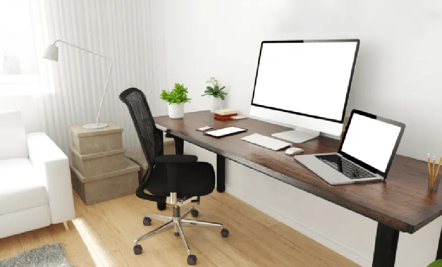 organized workspace desk setup